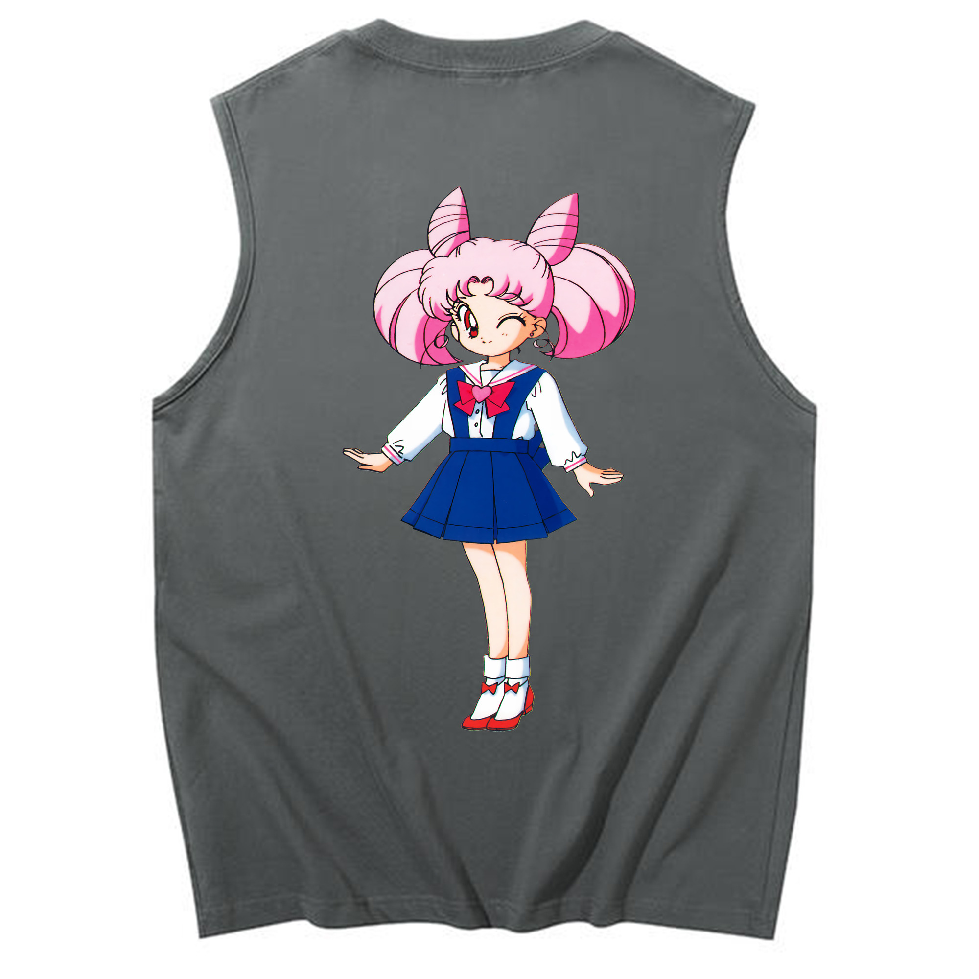 （画像用） 美少女戦士セーラームーン ちびうさ Sailor Moon Chibiusa Tsukino Usagi Small Lady Serenity コットン100％タンクトップ（背面プリント）
